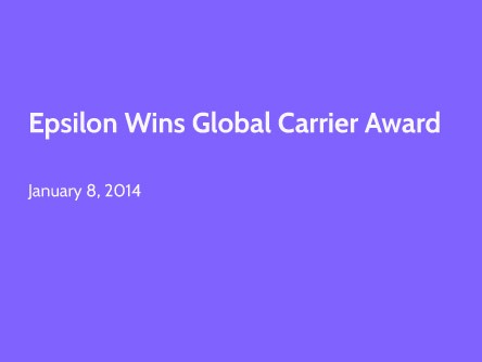 Epsilon Wins Global Carrier Award